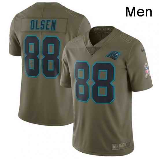 Mens Nike Carolina Panthers 88 Greg Olsen Limited Olive 2017 Salute to Service NFL Jersey